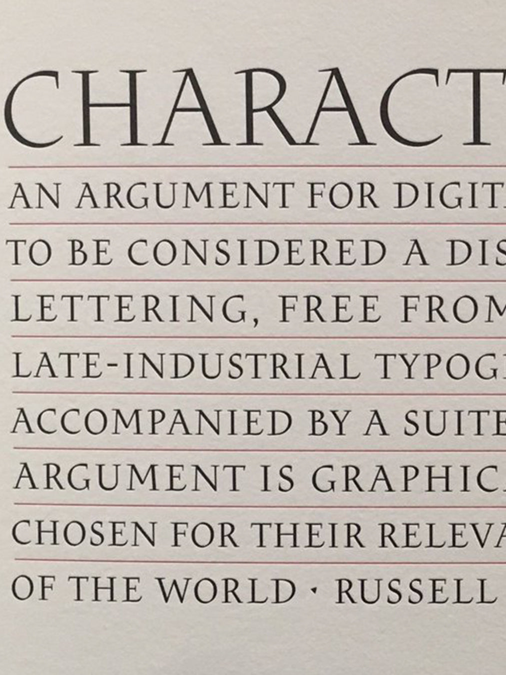 Russel Maret: Character Traits, Book presentation