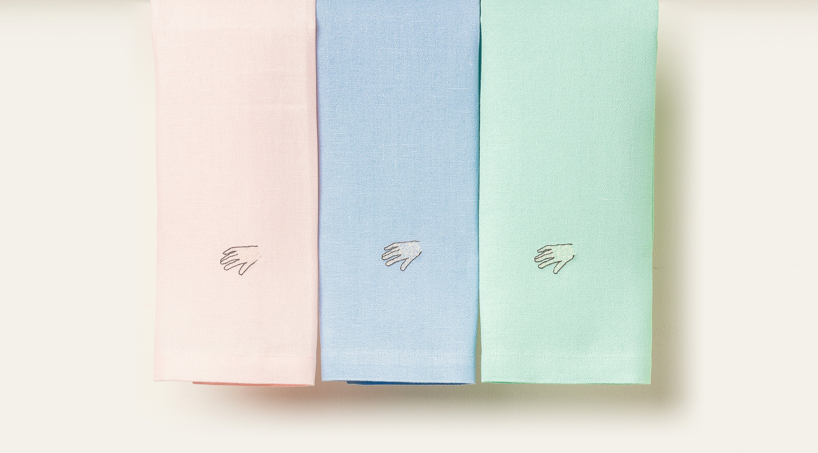 Embroidered Linen Guest Towels