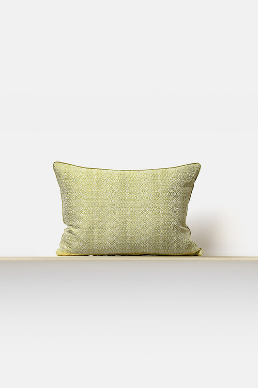"Intreccio" throw cushion in Chartreuse