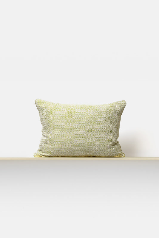 "Intreccio" throw cushion in Chartreuse