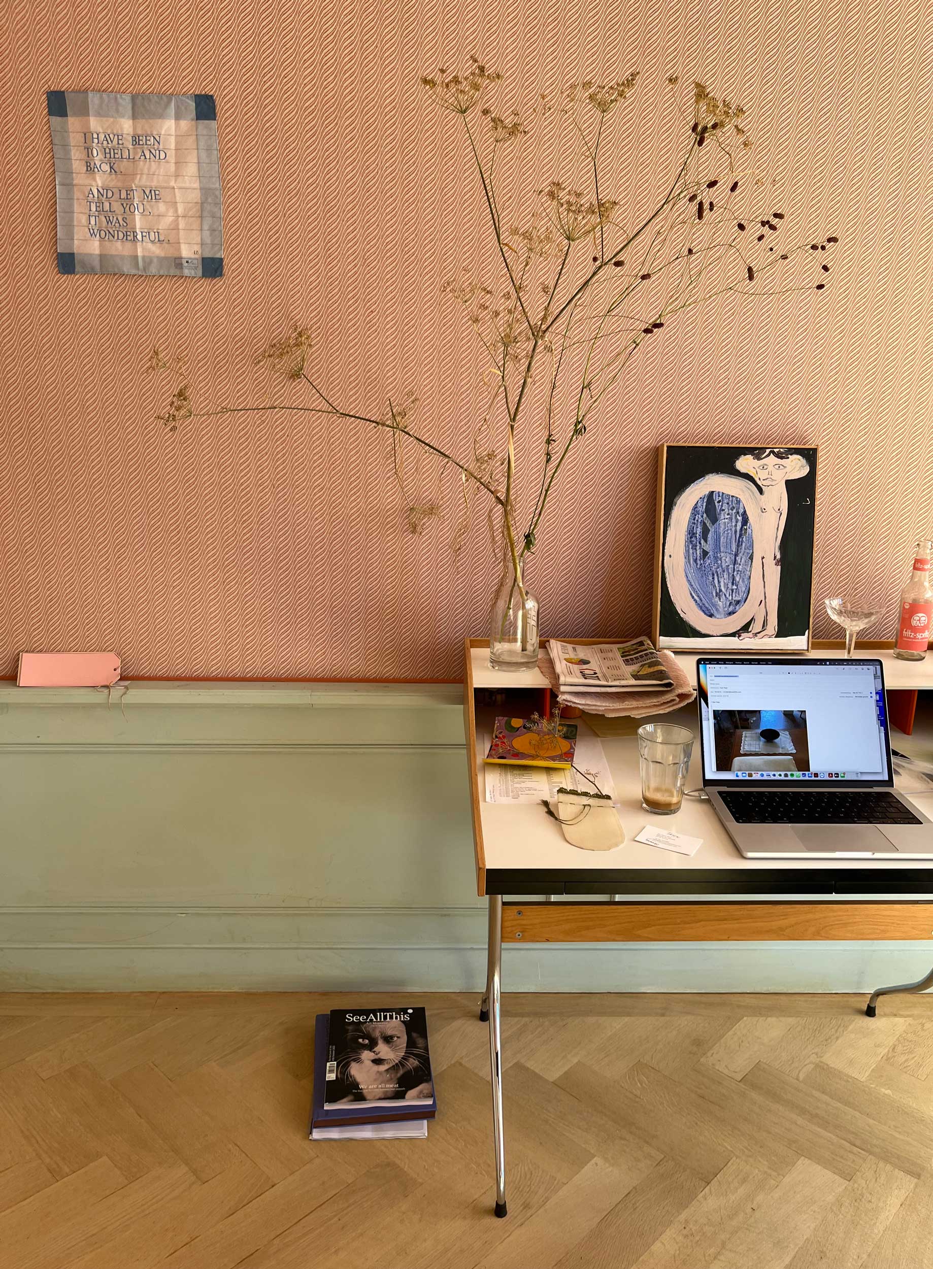 "Anemos" double width jacquard linen