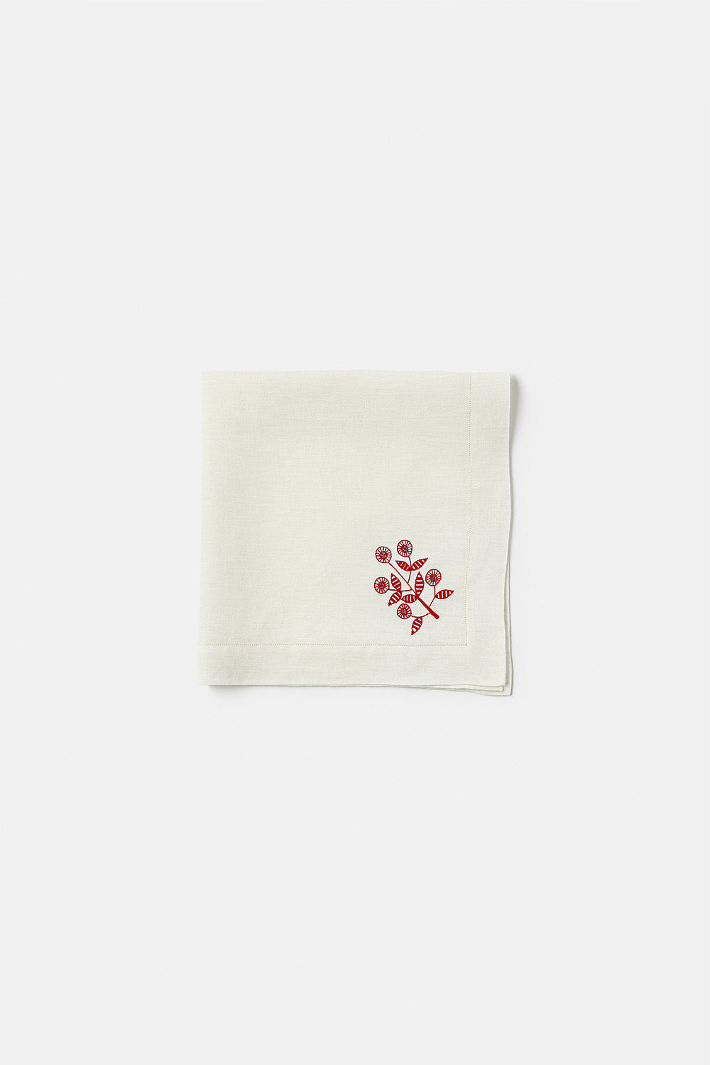 "Daisy" napkin in Red