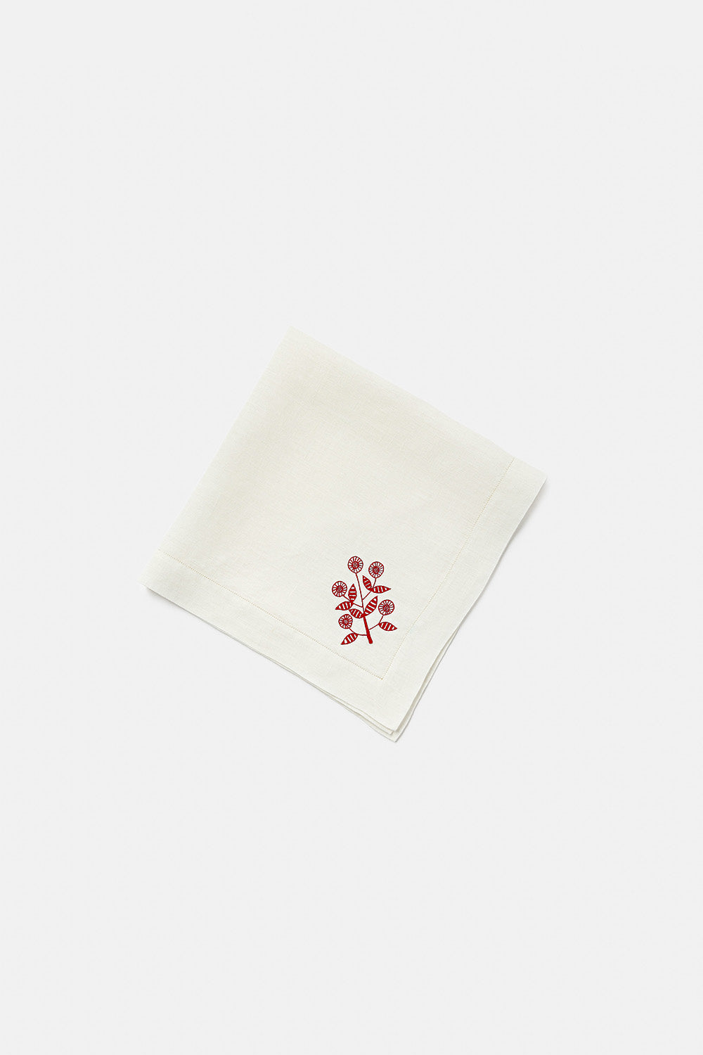 "Daisy" napkin in Red