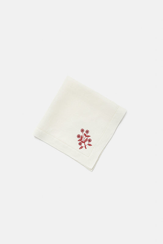 "Daisy" napkin in Red