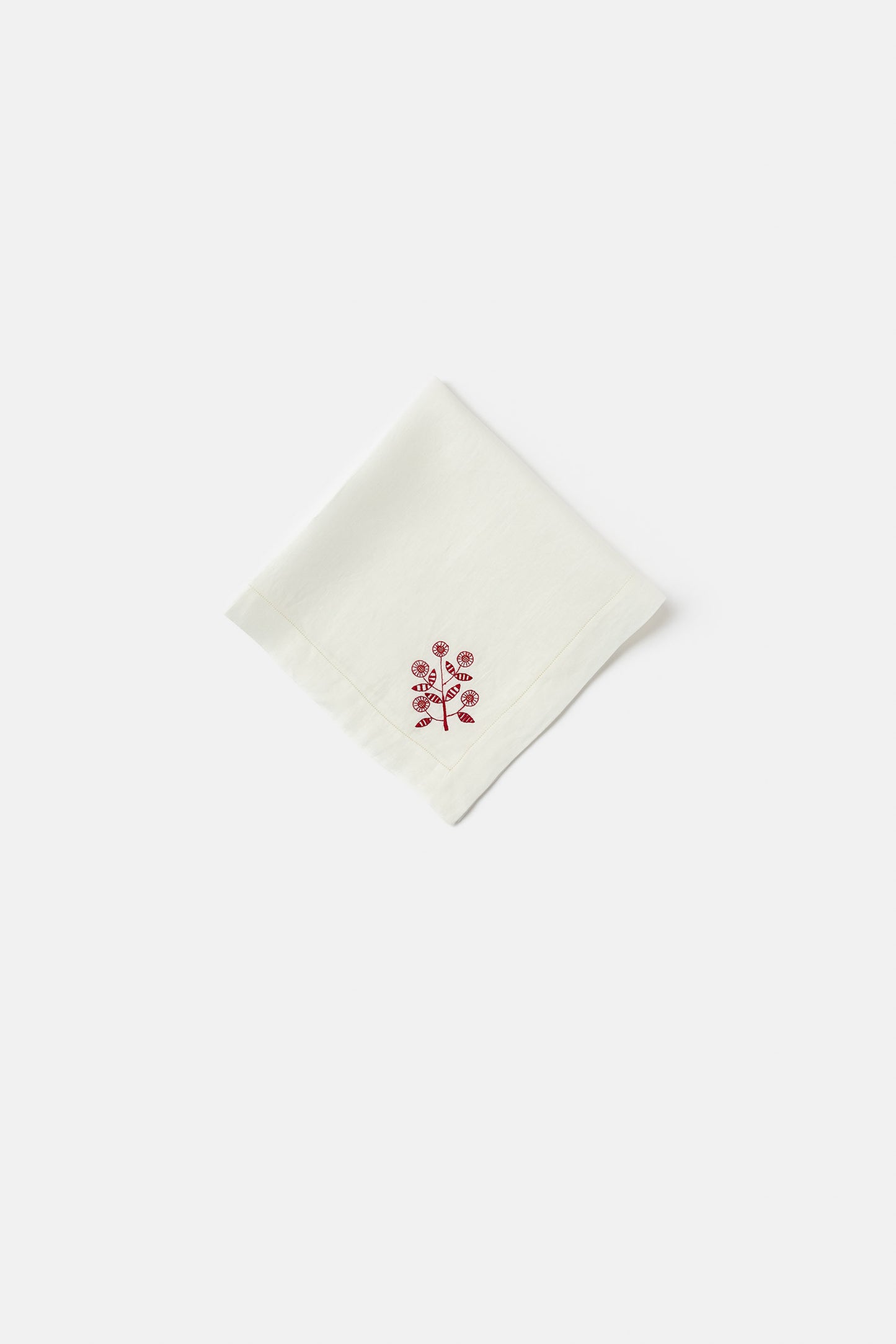 "Daisy" napkin in Red