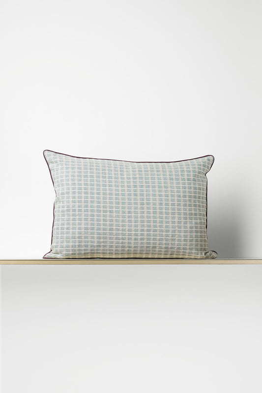 "F58" cushion in Indigo / Olive Green