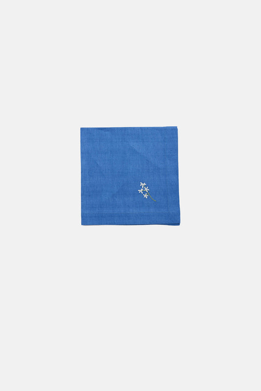 "Flowers" napkin in Capri Blue