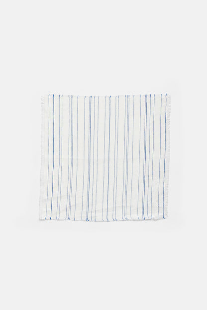 "Greta" napkin in White / Cobalto