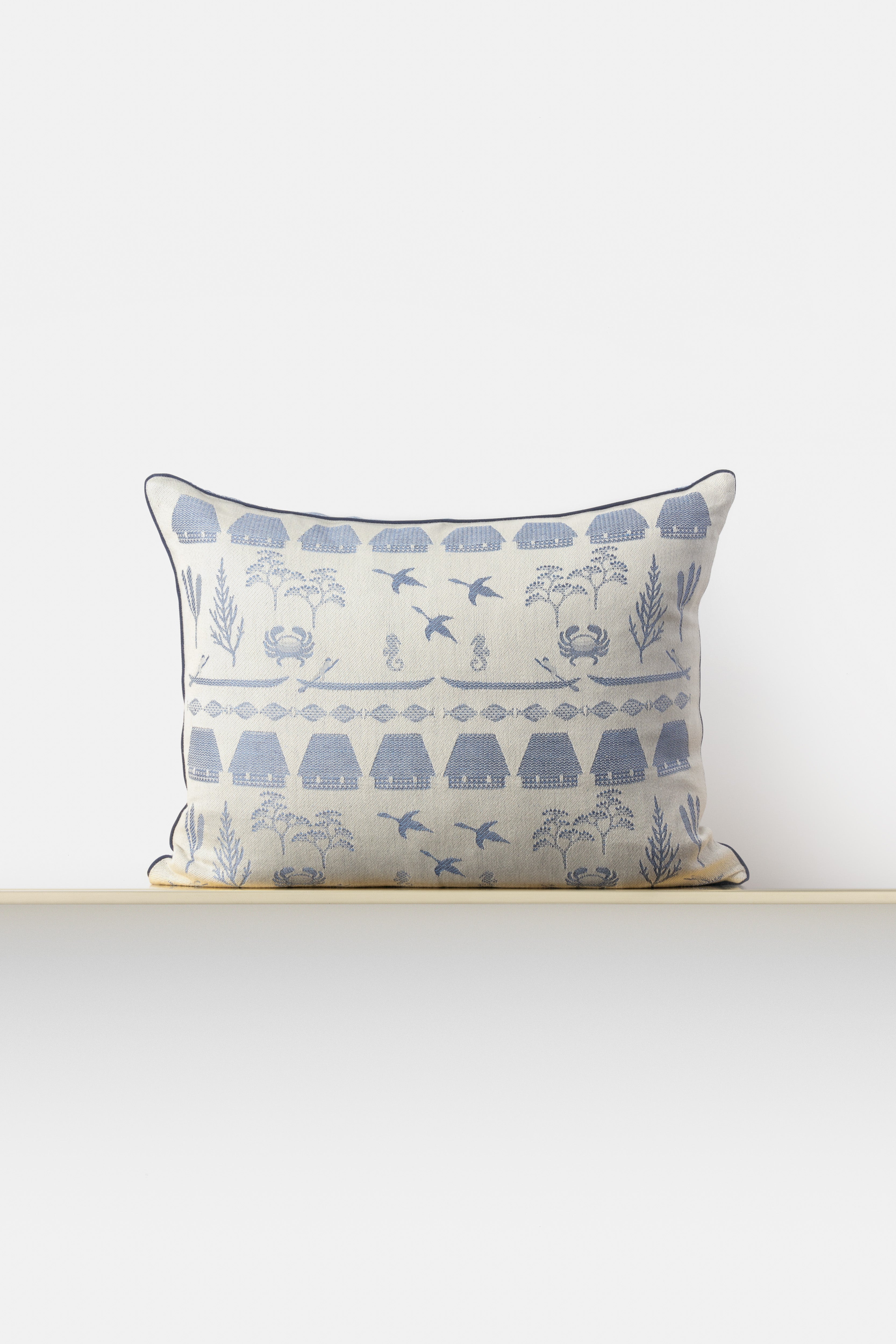 "Laguna" rectangular cushion cover in Lapis Blue