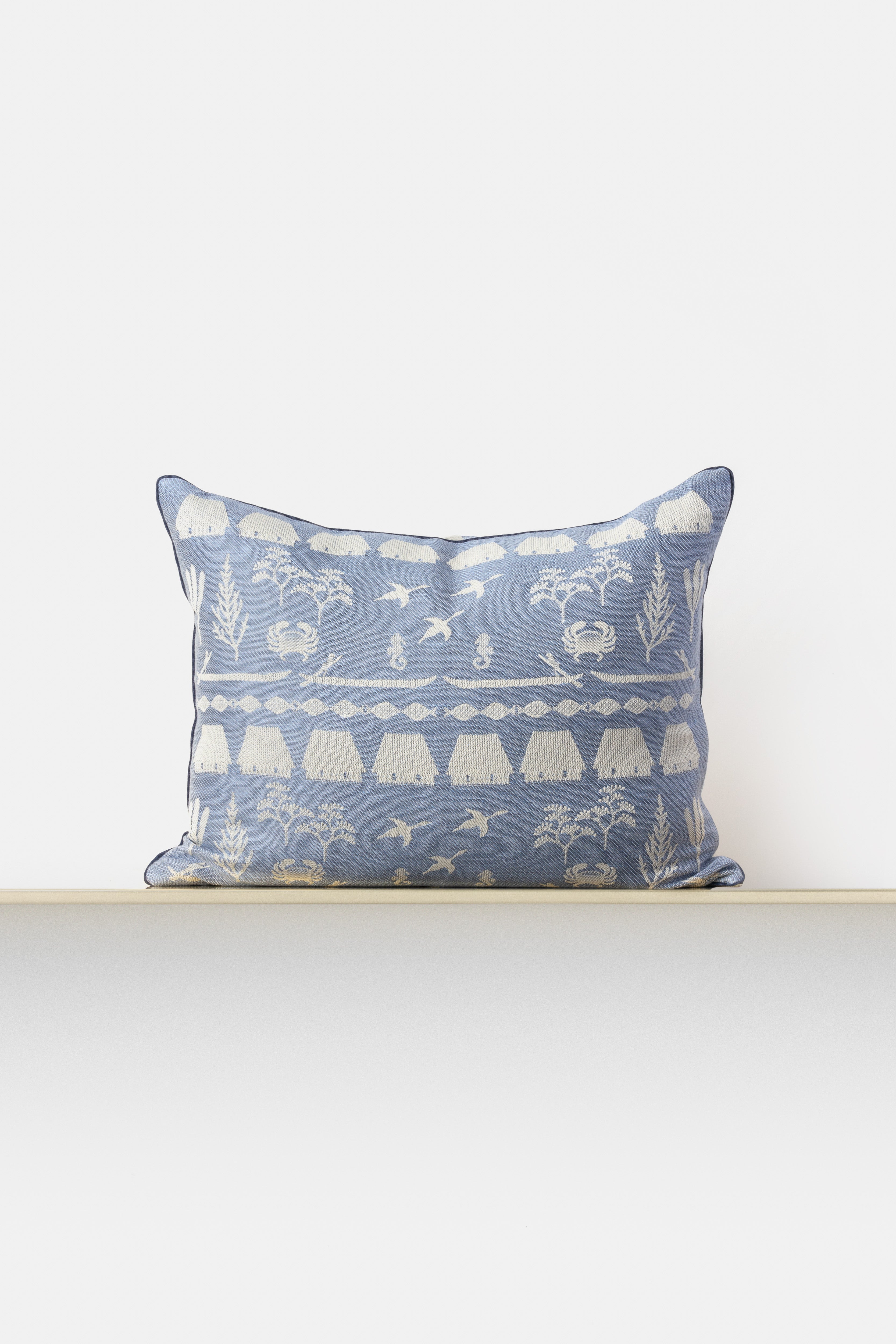 "Laguna" rectangular cushion cover in Lapis Blue