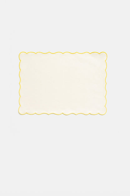 "Lido" placemat in White / Jaune