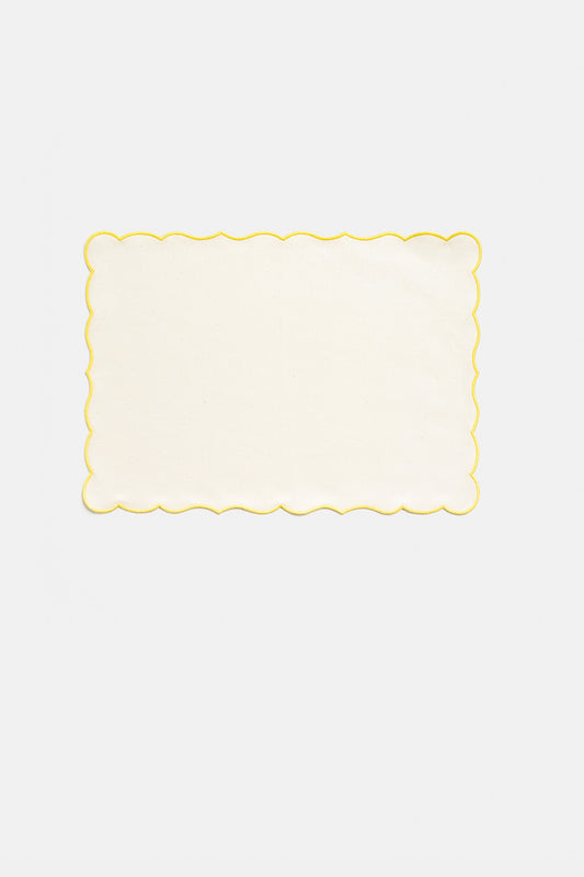 "Lido" placemat in White / Jaune