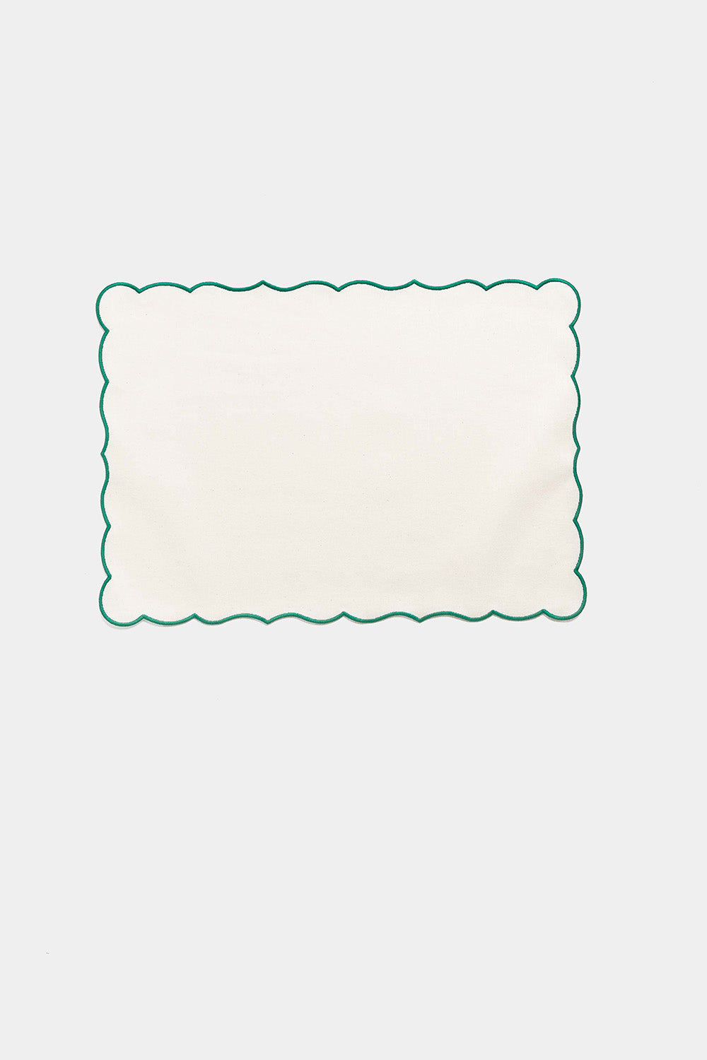 "Lido" placemat in White / Sapin Green