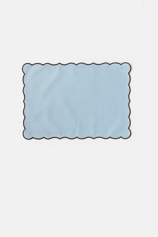 "Lido" coated placemat in Light Blue / Brown