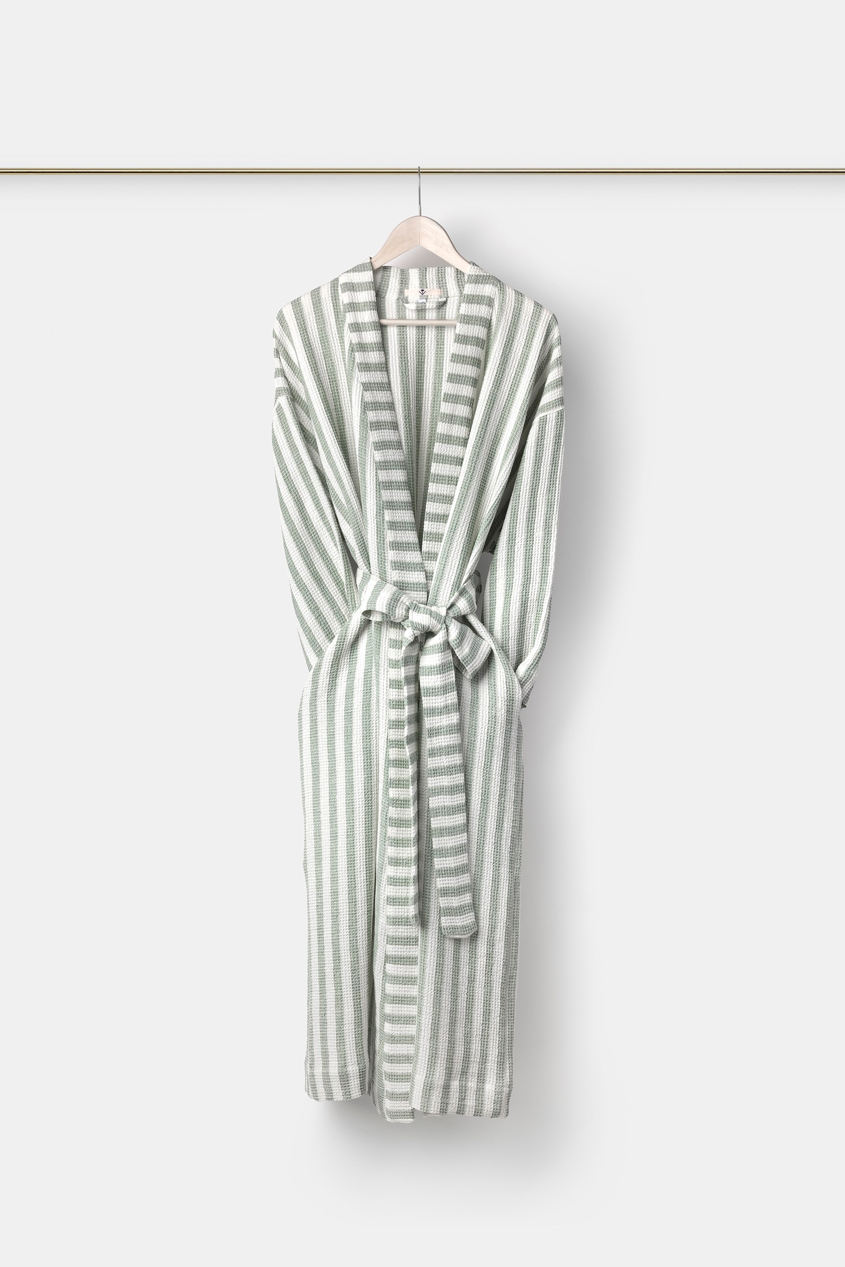 "Montecatini" bath robe in  White / Parà Green