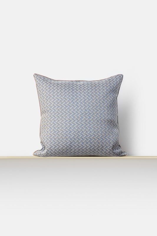 "Nami 1" square cushion in Nettuno Blue