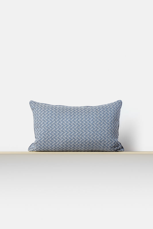 "Nami 1" throw cushion in Baltic Blue