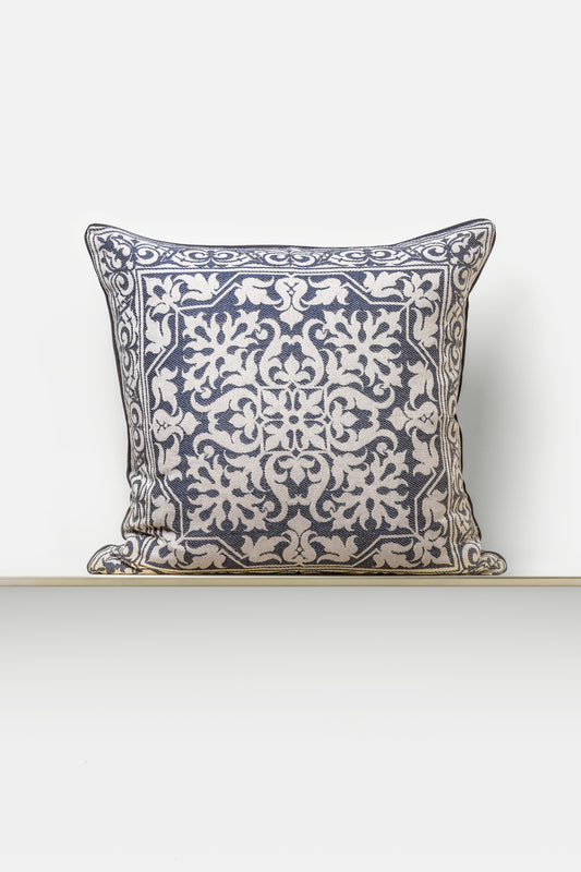 "Palermo" square cushion in Eclisse Blue