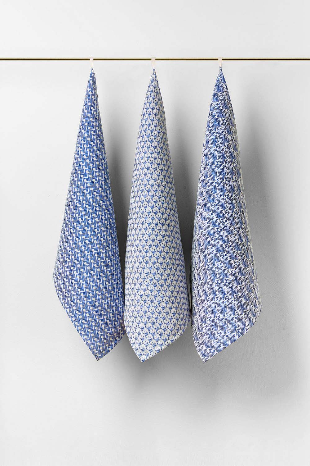 "Pattern" tea towel in Blu