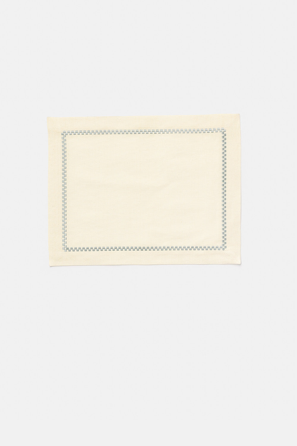 "Ricamo Taf" placemat in White / Cendre Grey