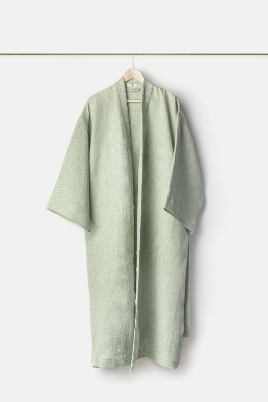 "Montecatini" bathrobe in Parà Green