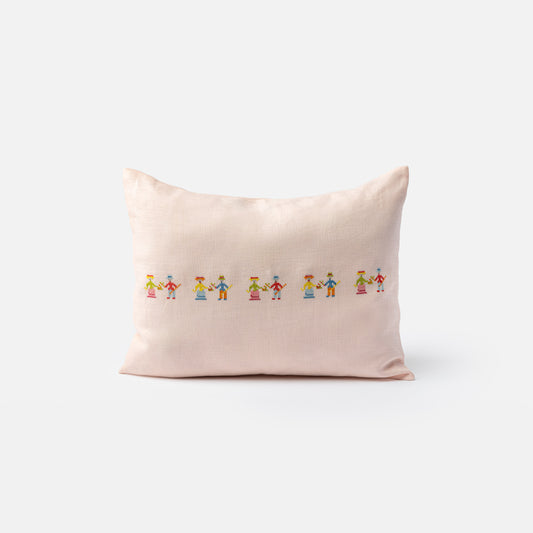 "People" pillow in Pink