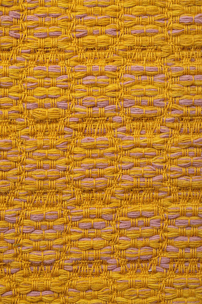 "Pinto Chiocciolina" rug in Yellow / Pink