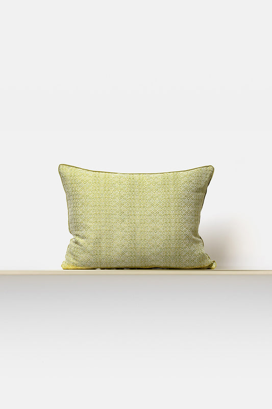 "Intreccio" throw cushion in Chartreuse