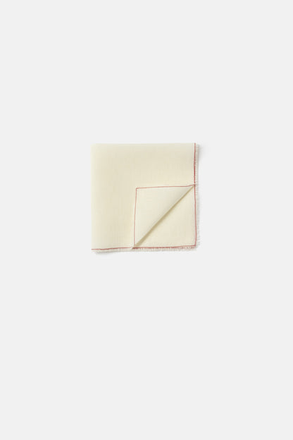 "Nilo" napkin in Ivory / Rubino