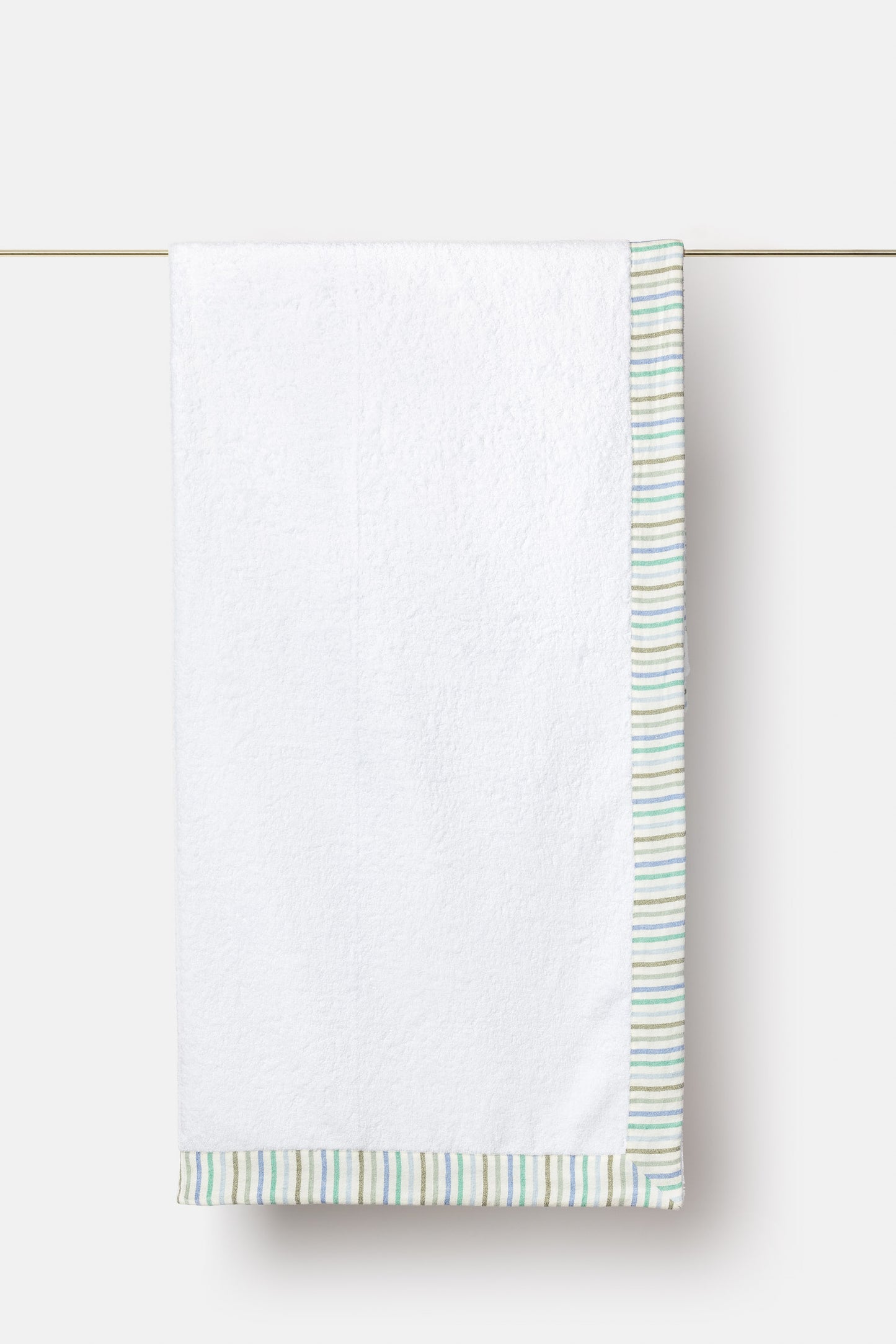 "Spugna Elettra" bath towel in White / Acqua