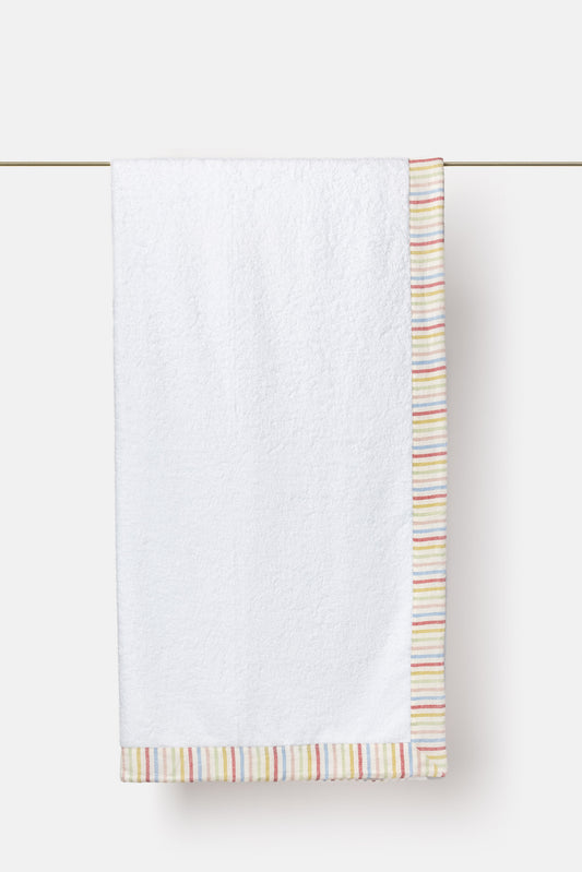 "Spugna Elettra" bath towel in White / Multicolor