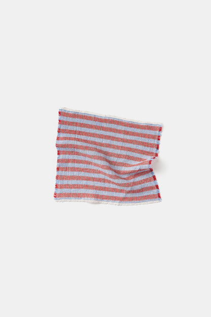 "Montecatini rigato" towels in Garda Blue / Red