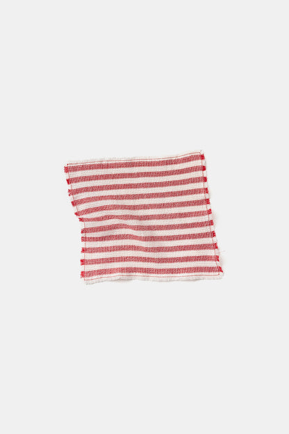 "Montecatini rigato" towels in White / Red