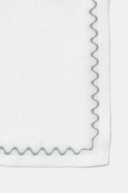 "Onda" cocktail napkin in Celadon