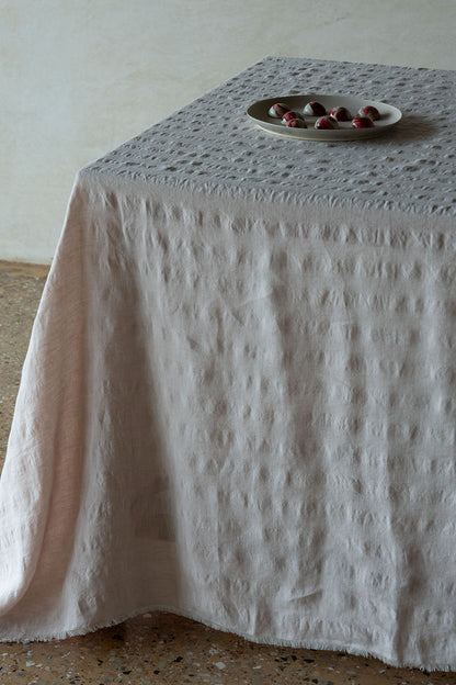 "Flora" tablecloth in Tea Rose