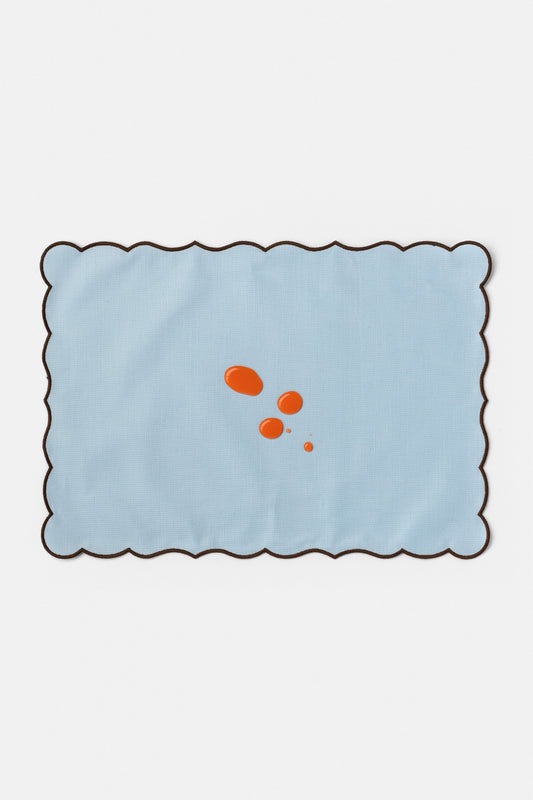 "Lido" placemat in Light Blue / Brown