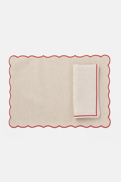 "Lido" placemat in Salt Pepper / Rouge