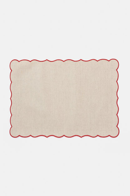 "Lido" placemat in Salt Pepper / Rouge