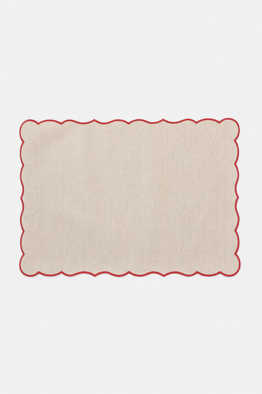 "Lido" placemat in Salt Pepper / Rouge