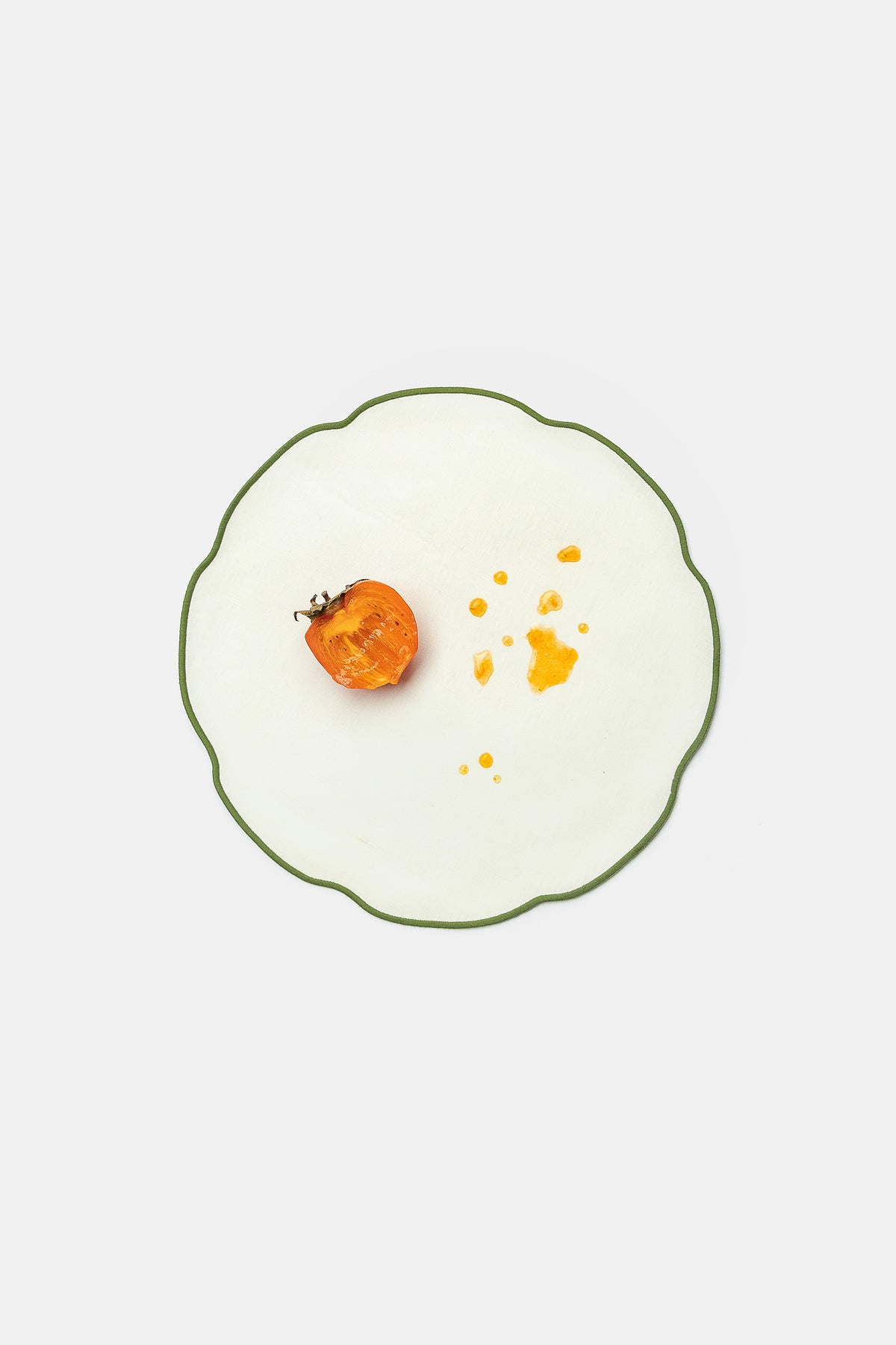 "Nura" placemat in White / Prato Green Set of 6