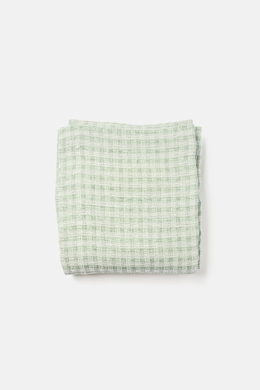 "Ape cubico" bedspread in Parà Green / White