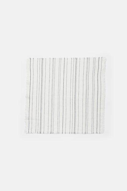 "Greta" napkin in White / Navy