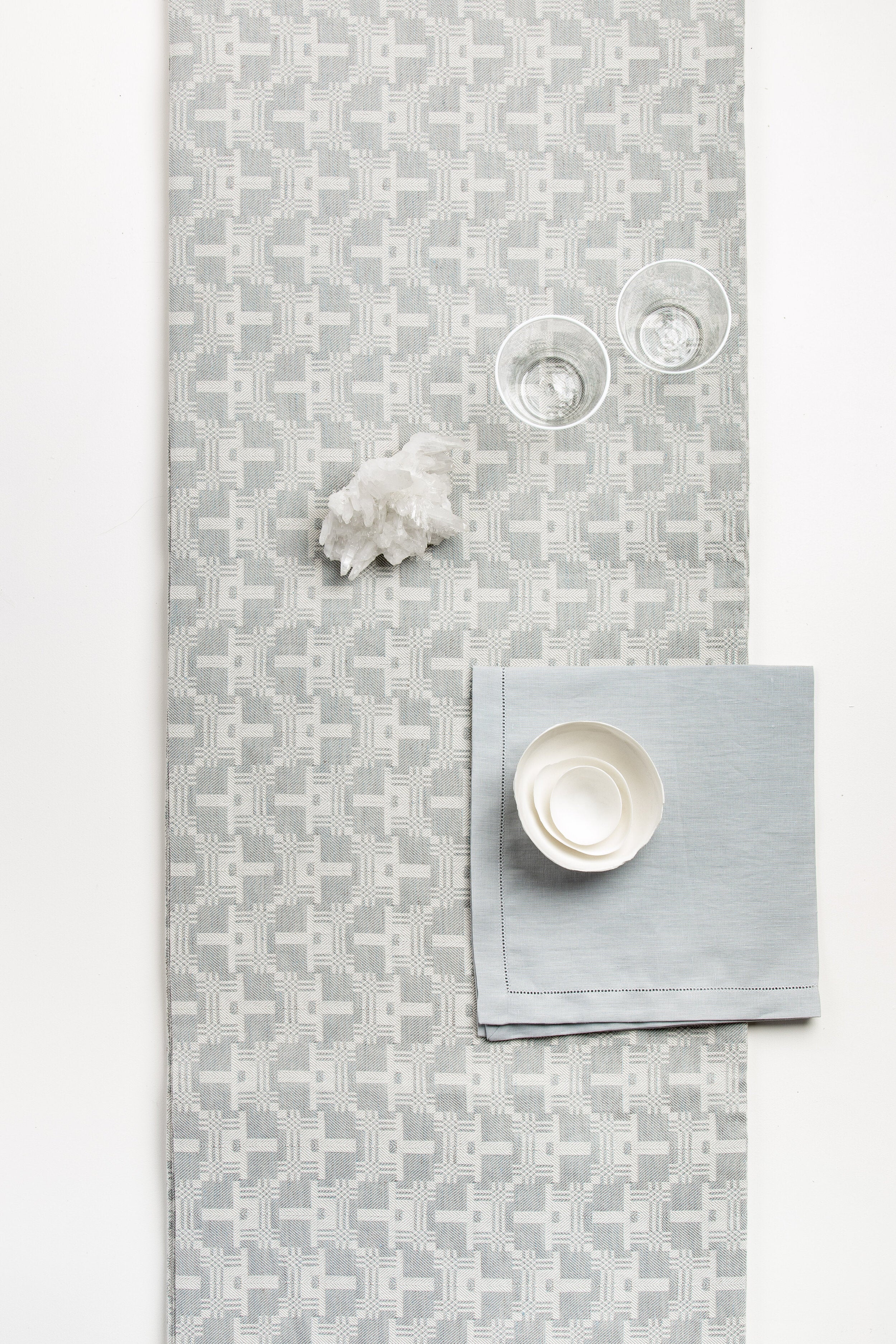 // "F25" table runner in Grey