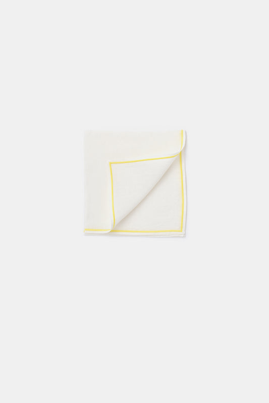 "Lido" napkin in White / Jaune