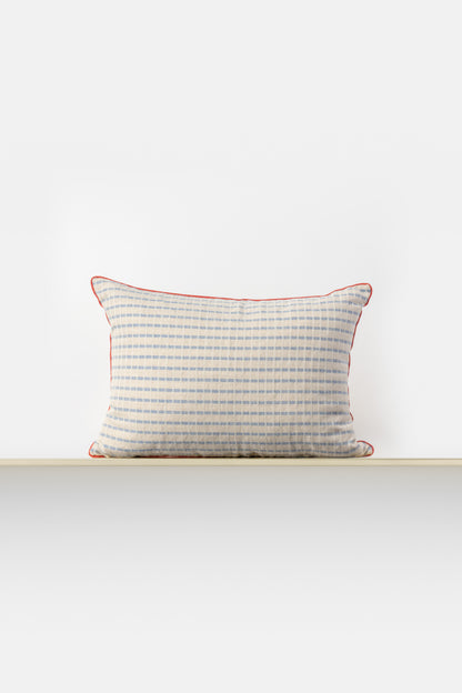 "F58" cushion in Beige / Royal Blue